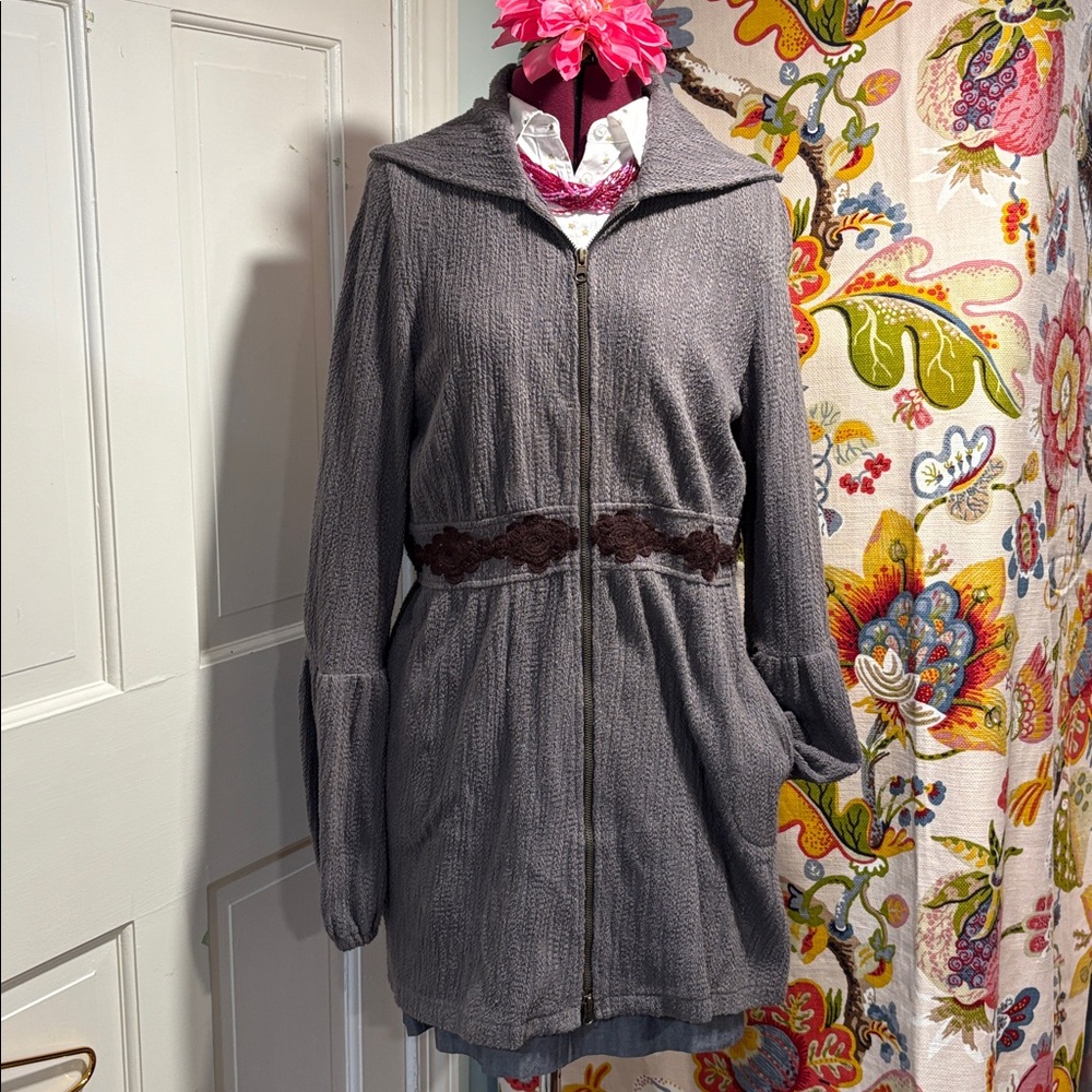 Tracy Porter Gray Textured Jacket